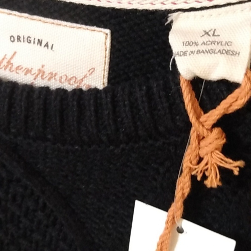 WEATHERPROOF VINTAGE NAVY BLUE WHITE WATERMARK CREW NECK SWEATER SIZE XL NWT - Picture 4 of 5